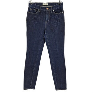 Madewell High Riser Ankle Skinny Jeans Dark Wash Denim